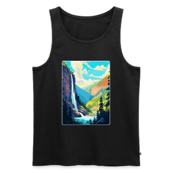 Reichenbach Falls Schweiz Reiseplakat WPA - Männer Premium Bio Tank Top - Schwarz - Vorne - Michal (187cm)