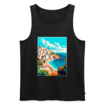 Ibiza Spain Vintage Travel Poster WPA Art Souvenir - Men's Premium Organic Tank Top - black - Front - Michal (187cm)