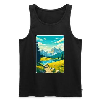 Parc national de Durmitor Monténégro Affiche de voyage - Débardeur bio Premium Homme - noir - Devant - Michal (187cm)