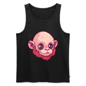 Uakari monkey face with big eyes - Men's Premium Organic Tank Top - black - Front - Michal (187cm)