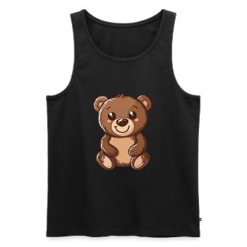 Cute Smiling Teddy Bear For You - Men's Premium Organic Tank Top - black - Front - AI Model Male 178 light (178cm)