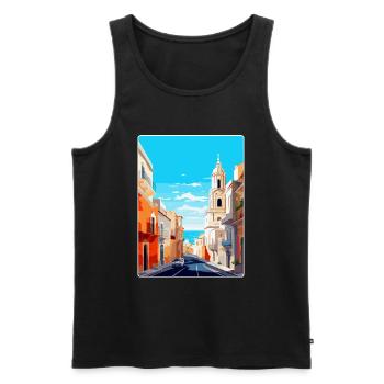 Cadiz Spain Vintage Travel Poster WPA Art Souvenir - Men's Premium Organic Tank Top - black - Front - Michal (187cm)