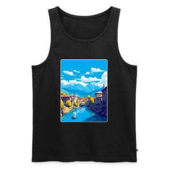 Sarajevo Bosnien Herzegowina Vintage Reiseposter - Männer Premium Bio Tank Top - Schwarz - Vorne - AI Model Male 178 light (178cm)