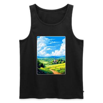 Odenwald Allemagne Poster de voyage vintage souvenir - Débardeur bio Premium Homme - noir - Devant - Michal (187cm)