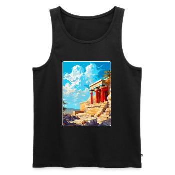 Knossos Palace Greece Vintage Travel Poster WPA - Men's Premium Organic Tank Top - black - Front - AI Model Male 178 light (178cm)