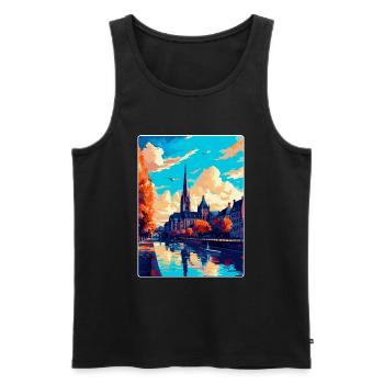 Bonn Allemagne Affiche de voyage vintage WPA Souvenir - Débardeur bio Premium Homme - noir - Devant - Michal (187cm)