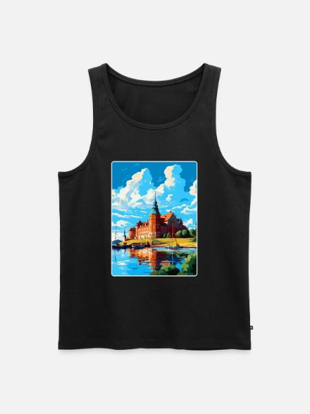 Kalmar Sverige Vintage Reseaffisch WPA Souvenir - Ekologisk premium tanktopp herr - svart
