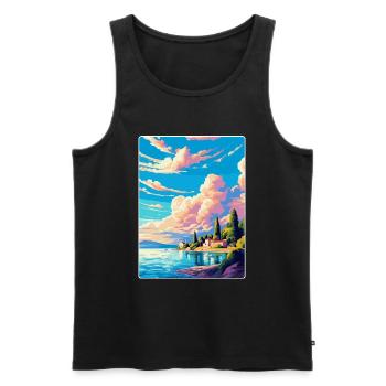 Brac Kroatien Vintage Reiseposter WPA Souvenir - Männer Premium Bio Tank Top - Schwarz - Vorne - AI Model Male 178 light (178cm)