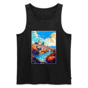 Toledo Spain Vintage Travel Poster WPA Souvenir - Men's Premium Organic Tank Top - black - Front - Michal (187cm)