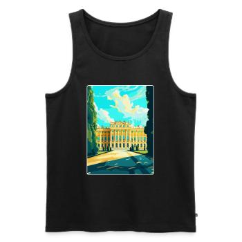 Schonbrunn Palace Austria Vintage Travel Poster - Men's Premium Organic Tank Top - black - Front - AI Model Male 178 light (178cm)