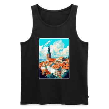 Mikulov République tchèque Affiche de voyage vintage WPA - Débardeur bio Premium Homme - noir - Devant - Michal (187cm)