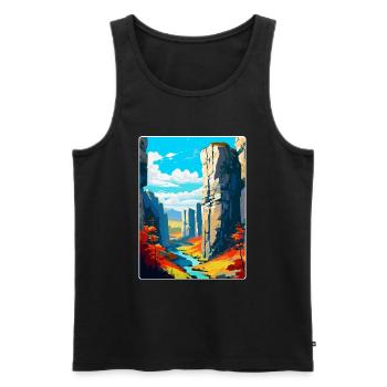 Affiche de voyage du Karst morave en République tchèque WPA - Débardeur bio Premium Homme - noir - Devant - Michal (187cm)