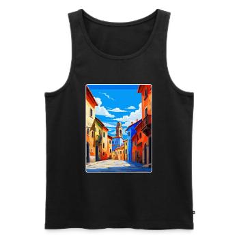 Oviedo Espagne Affiche de voyage vintage WPA Souvenir - Débardeur bio Premium Homme - noir - Devant - Michal (187cm)
