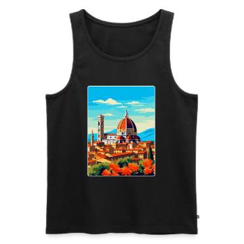 Florence Italy Vintage Travel Poster Souvenir WPA - Men's Premium Organic Tank Top - black - Front - Michal (187cm)