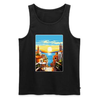 Malaga Spanien Vintage Reiseplakat WPA Souvenir - Männer Premium Bio Tank Top - Schwarz - Vorne - Michal (187cm)