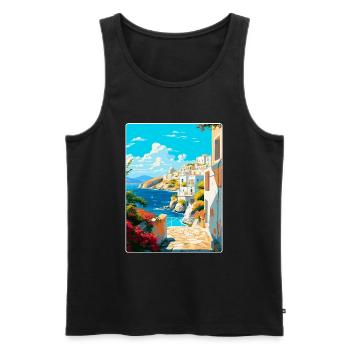 Milos Griechenland Vintage Reiseposter WPA Souvenir - Männer Premium Bio Tank Top - Schwarz - Vorne - Michal (187cm)