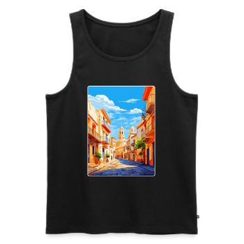 Alicante Espagne Affiche de voyage vintage Souvenir WPA - Débardeur bio Premium Homme - noir - Devant - Michal (187cm)