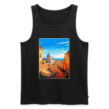 Rome Italie Affiche de voyage vintage souvenir souvenir - Débardeur bio Premium Homme - noir - Devant - Michal (187cm)