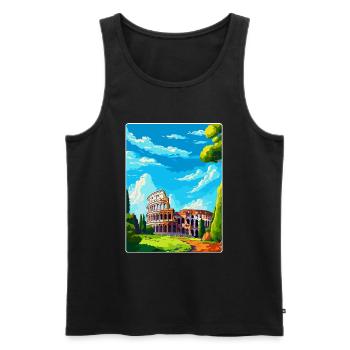 Rome Italie Affiche de voyage vintage souvenir souvenir - Débardeur bio Premium Homme - noir - Devant - Michal (187cm)
