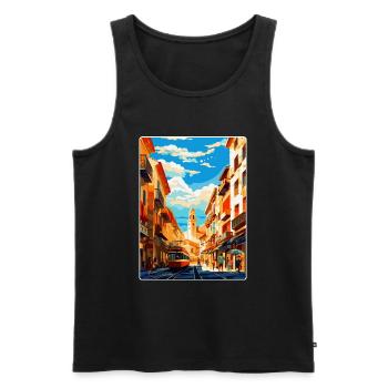 Pamplona Spanien Vintage Reiseplakat Souvenir WPA - Männer Premium Bio Tank Top - Schwarz - Vorne - Michal (187cm)