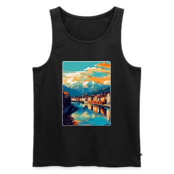 Villach Austria Vintage Travel Poster Souvenir WPA - Men's Premium Organic Tank Top - black - Front - Michal (187cm)