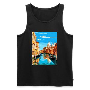 Venedig Italien Vintage Reiseplakat WPA Souvenir - Männer Premium Bio Tank Top - Schwarz - Vorne - Michal (187cm)