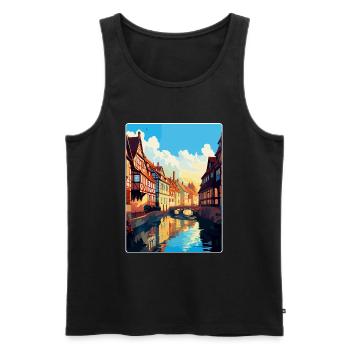 Colmar Frankreich Vintage Reiseplakat WPA Souvenir - Männer Premium Bio Tank Top - Schwarz - Vorne - AI Model Male 178 light (178cm)