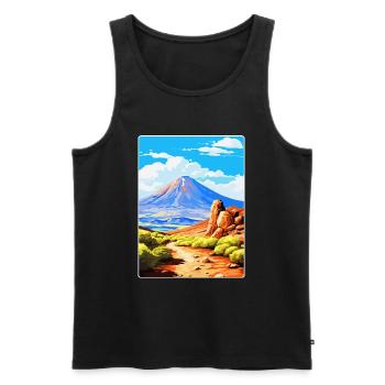 Parc national du Teide Espagne Affiche de voyage vintage - Débardeur bio Premium Homme - noir - Devant - Michal (187cm)