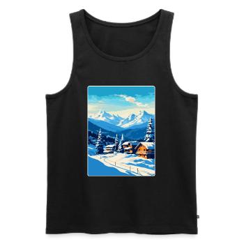 Kitzbuhel Austria Vintage Travel Poster Souvenir - Men's Premium Organic Tank Top - black - Front - Michal (187cm)