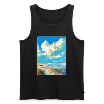 Wattenmeer Niederlande Vintage Reiseposter WPA - Männer Premium Bio Tank Top - Schwarz - Vorne - AI Model Male 178 light (178cm)
