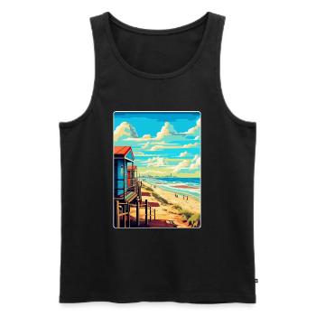Zandvoort Pays-Bas Affiche de voyage vintage WPA - Débardeur bio Premium Homme - noir - Devant - Michal (187cm)