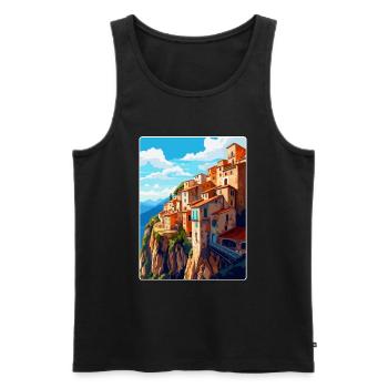 Cuenca Espagne Affiche de voyage vintage WPA Souvenir - Débardeur bio Premium Homme - noir - Devant - Michal (187cm)