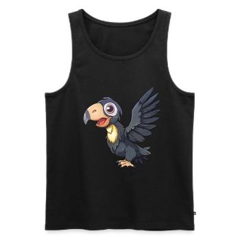 Kalifornischer Kondor in lebhafter Pose - Männer Premium Bio Tank Top - Schwarz - Vorne - Michal (187cm)