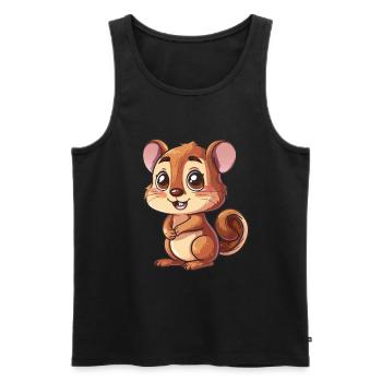 Cute Cartoon Chipmunk for Kids - Men's Premium Organic Tank Top - black - Front - AI Model Male 178 light (178cm)