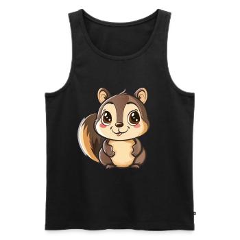 Cute Cartoon Chipmunk Friends - Men's Premium Organic Tank Top - black - Front - AI Model Male 178 light (178cm)