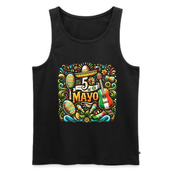 Cinco de Mayo Feier - Männer Premium Bio Tank Top - Schwarz - Vorne - AI Model Male 178 light (178cm)