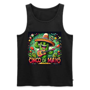 Cinco de Mayo Kaktus - Männer Premium Bio Tank Top - Schwarz - Vorne - AI Model Male 178 light (178cm)