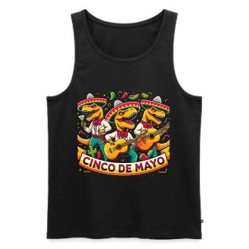 Cinco de Mayo Dinosaurier - Männer Premium Bio Tank Top - Schwarz - Vorne - AI Model Male 178 light (178cm)