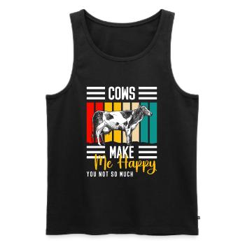 Cow Farmer - Men's Premium Organic Tank Top - black - Front - AI Model Male 178 light (178cm)