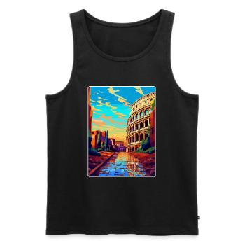 Rome Italie Affiche de voyage vintage souvenir souvenir - Débardeur bio Premium Homme - noir - Devant - Michal (187cm)