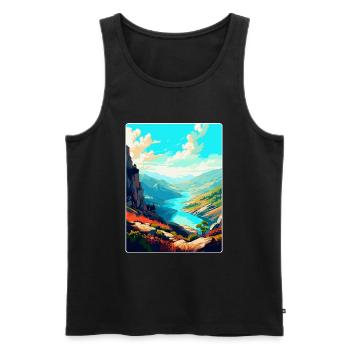 Geres Nationalpark Portugal Vintage Reiseplakat - Männer Premium Bio Tank Top - Schwarz - Vorne - AI Model Male 178 light (178cm)
