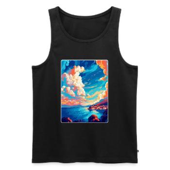Bol Croatia Vintage Travel Poster WPA Art Souvenir - Men's Premium Organic Tank Top - black - Front - Michal (187cm)