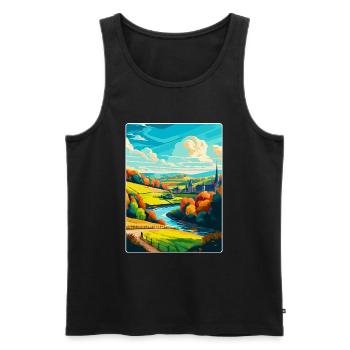 Ardennen Frankreich Vintage Reiseplakat Souvenir WPA - Männer Premium Bio Tank Top - Schwarz - Vorne - AI Model Male 178 light (178cm)