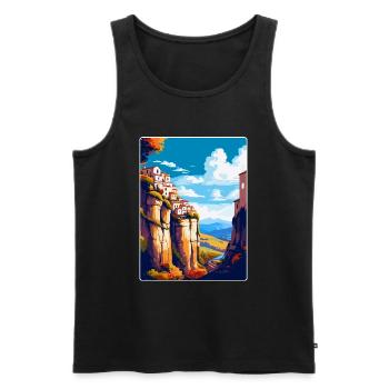 Ronda Spain Vintage Travel Poster WPA Art Souvenir - Men's Premium Organic Tank Top - black - Front - Michal (187cm)
