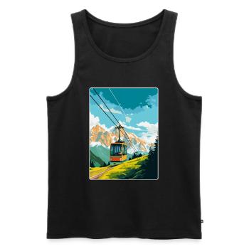Penkenbahn Autriche Affiche de voyage vintage souvenir - Débardeur bio Premium Homme - noir - Devant - Michal (187cm)