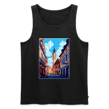 Weimar Germany Vintage Travel Poster Souvenir WPA - Men's Premium Organic Tank Top - black - Front - AI Model Male 178 light (178cm)