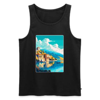 Ioannina Grèce Affiche de voyage vintage Souvenir WPA - Débardeur bio Premium Homme - noir - Devant - Michal (187cm)