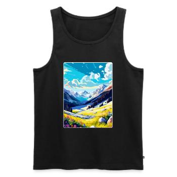 Obertauern Österreich Vintage Reiseplakat Souvenir - Männer Premium Bio Tank Top - Schwarz - Vorne - AI Model Male 178 light (178cm)