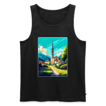 Hallein Autriche Affiche de voyage vintage souvenir WPA - Débardeur bio Premium Homme - noir - Devant - Michal (187cm)
