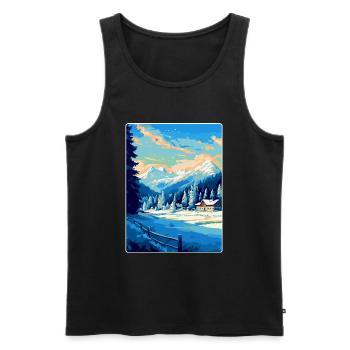 Kitzbuhel Austria Vintage Travel Poster Souvenir - Men's Premium Organic Tank Top - black - Front - Michal (187cm)